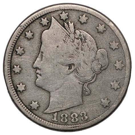 United States USA 1883 Liberty Head Nickel 5C With CENTS World Coin ...