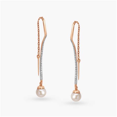 Pearl Drop Sui Dhaga Diamond Earrings