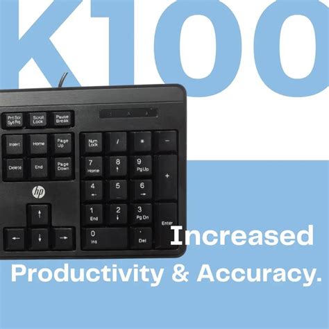 HP K100 Wired Full-Size Keyboard, Instant USB Plug-and-Play, 12 Shortc ...