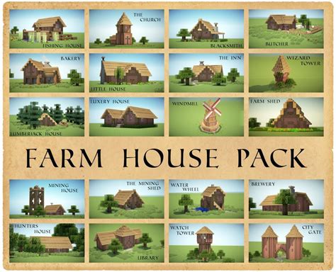 Farm House Pack - 23 Different houses! (With Download!) Minecraft ...
