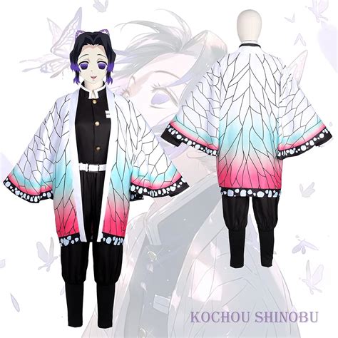 Buy IamaCos Kochou Shinobu Costume Demon Slayer Anime Cosplay Outfit ...