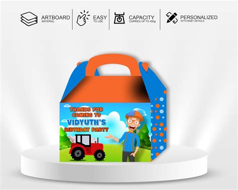 Blippi Theme Goodie Return Gift Boxes | Best Birthday Party decor ...