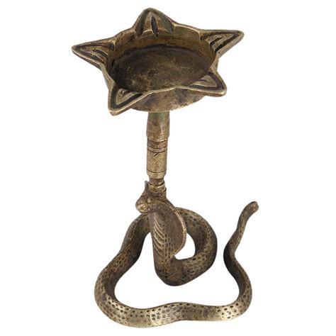 Buy Indian-Shelf Handmade Five Wick Snake Unique Brass Oil Lamp for ...