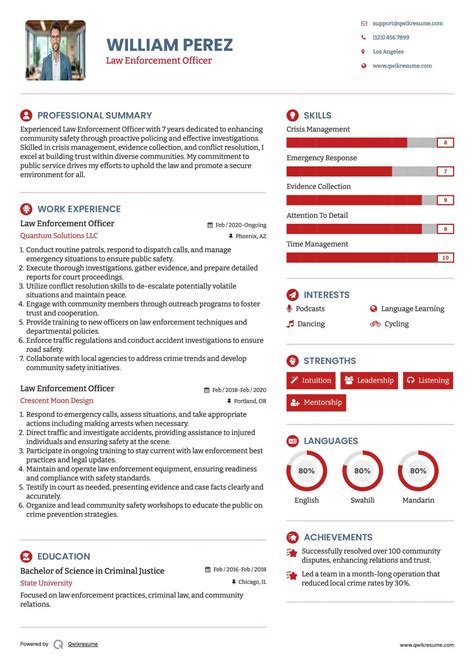 10+ Law Enforcement Officer Resume Samples & Templates for 2025