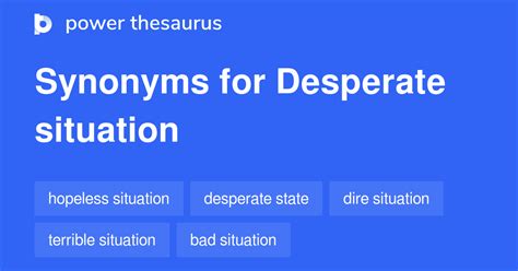 DESPERATE SITUATION Synonyms: 361 Similar Words & Phrases