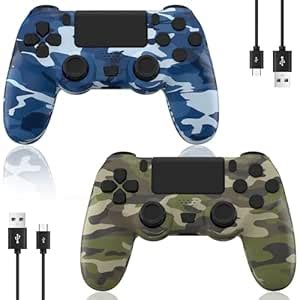 YsoKK 2 Pack Wireless Controller for PS4, Wireless Remote Control ...