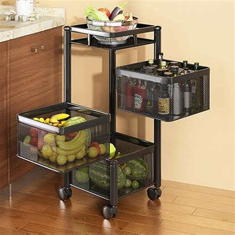TEX-RO Kitchen Trolley with Wheels, Kitchen Organizer Items and Storage ...