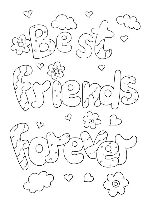 Friend Forever Sketch Coloring Page