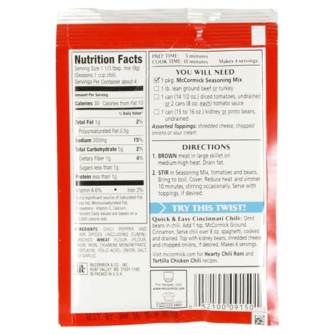 mccormick chili seasoning recipe