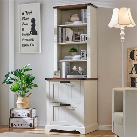 Amazon.com: Halston Multi-Depth with Doors Bookshelves and Bookcase Floor Standing 5 Tier ...