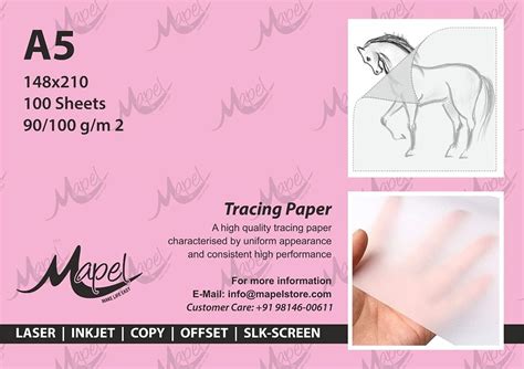 MAPEL Tracing Paper A5 Size 90 GSM (Half of A4) (50 Sheets) : Amazon.in ...