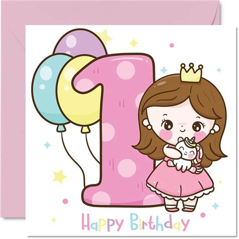 Amazon.com : CENTRAL 23 Happy 1st Birthday Card - Daughter Birthday ...