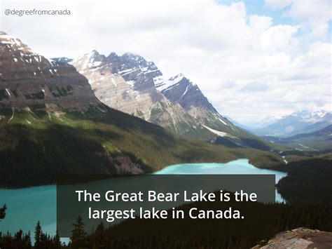 The Great Bear Lake is the largest lake entirely in Canada, the third ...