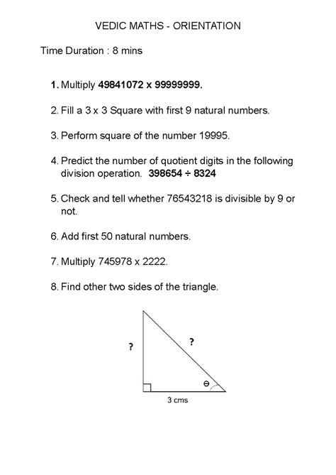 Orientation maths questions-1 - Engineering Mathematics - VEDIC MATHS ...