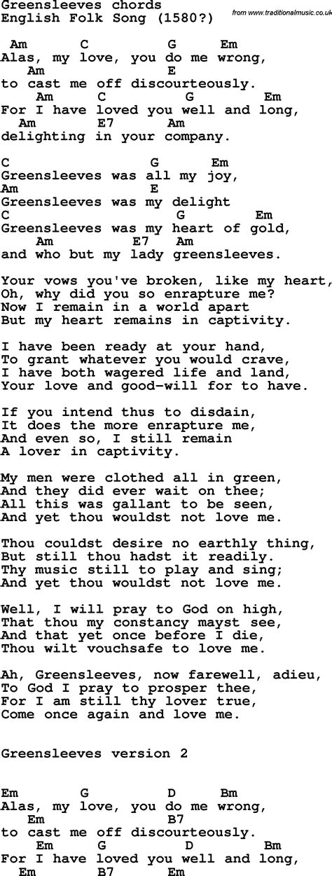 Greensleeves Chords GREENSLEEVES Fingerpicking Guitar Lesson: