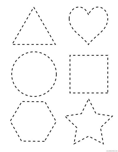 Shape Coloring Pages Preschool Tracing Shapes Worksheets Printable 2021 ...