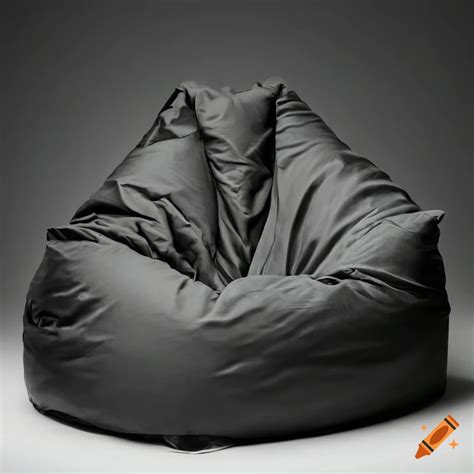 Black bean bag chair on Craiyon