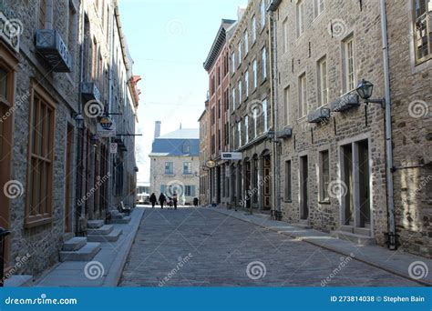 The Streets of Historic Quebec City in the Walled Section of the Capital of Quebec Stock Photo ...