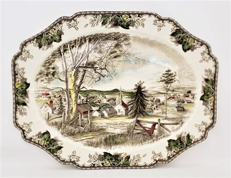 Huge Antique Johnson Brothers "Friendly Village" Ceramic Platter at ...