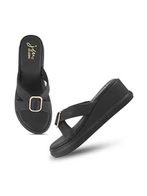 Buy JM LOOKS Women's Platform Wedge Sandals with Rhinestone Buckle ...