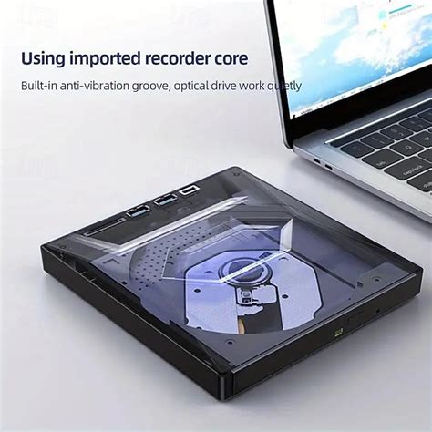 USB 3.0/Type-C External CD DVD Drive with SD/ TF and USB 3.0 Slot ...