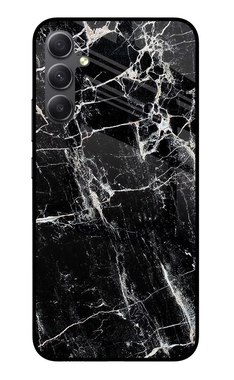 Buy Now Black Marble Texture Glass Case for Samsung A34 5G Online ...