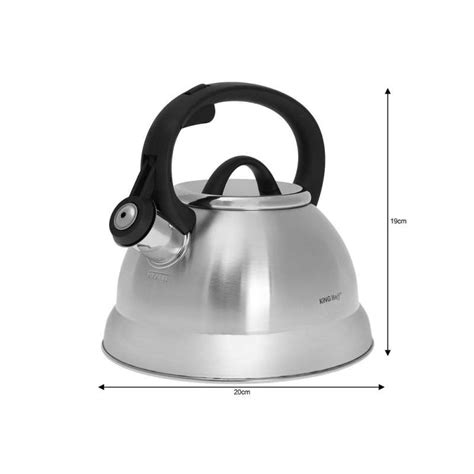 Whistling Kettle, traditional, steel, silver, 2,2l Kinghoff - Poland ...