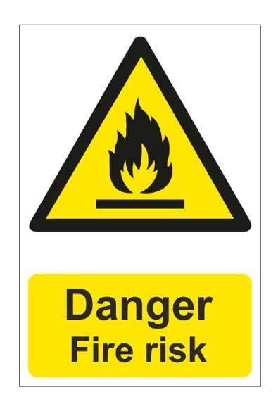 Danger Fire Risk Sign, Waterproof Sticker Signage : Amazon.in: Office ...