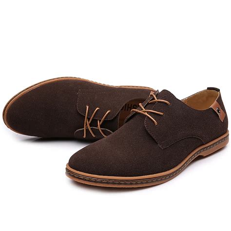 Men's Navy Blue Suede Oxford Shoes – Casual Lace-Up Dress Shoes for ...