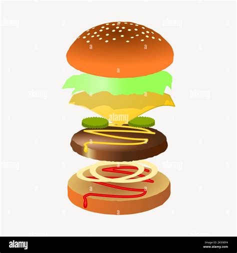 Hamburger clipart, food illustration vector Stock Vector Image & Art ...