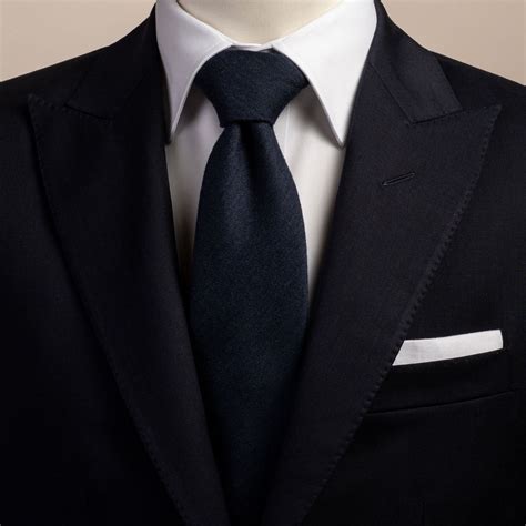 Black Suit Navy Blue Tie