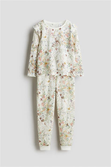 White/Bambi Printed cotton pyjamas for kids | H&M IN