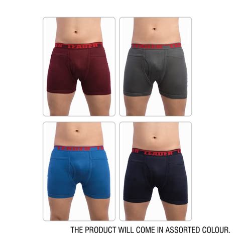 Buy VIP Leader Men's Cotton Pocket Trunks [Pack of 6, 100 CM] Colors ...