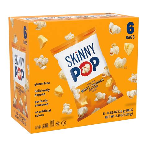 Amazon.com : SkinnyPop Popcorn, White Cheddar, Whole Grain, Dairy-Free ...