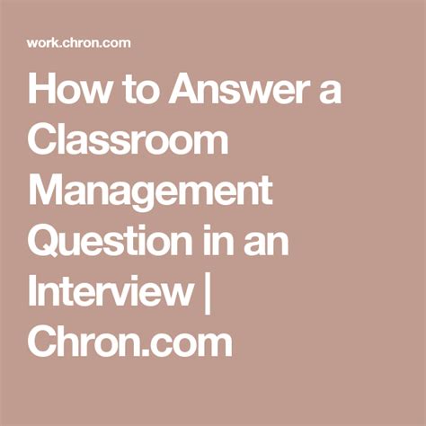 Classroom Management Interview Question 的图像结果
