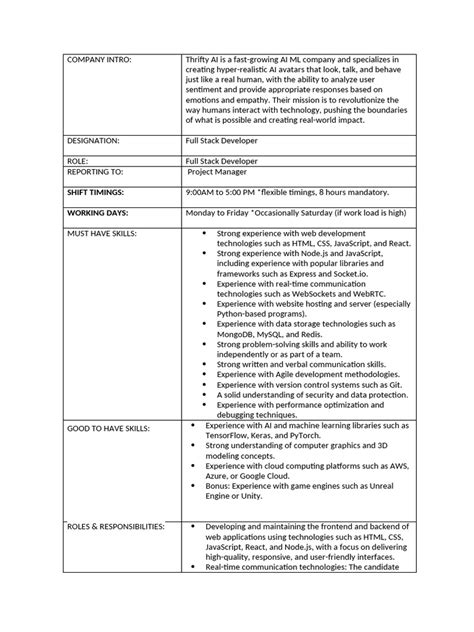 JD for Java Full-Stack Developer 的图像结果