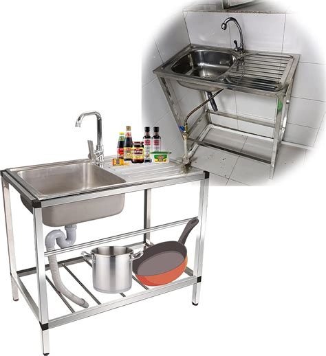 Amazon.com: Commercial Restaurant Sink W/Faucet & Drain, Utility ...