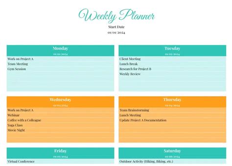 Weekly Planner Example 的图像结果