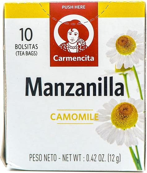 Amazon.com : Carmencita. Chamomile herbal tea. Manzanilla. 24g (0.85oz). 20 teabags. : Herbal ...