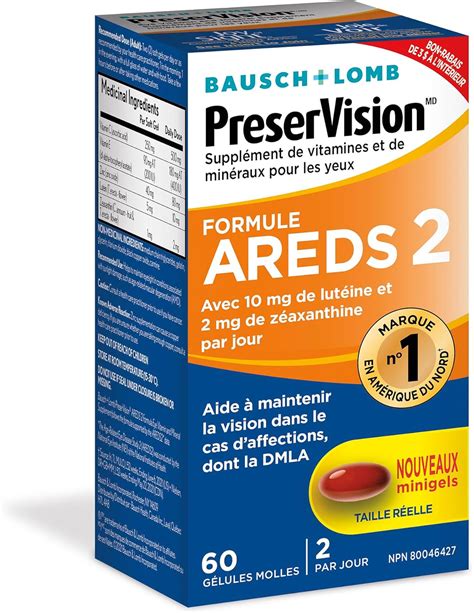 PreserVision AREDS 2 Eye Vitamin & Mineral Supplement - Contains Lutein, Vitamin C, Zeaxanthin ...