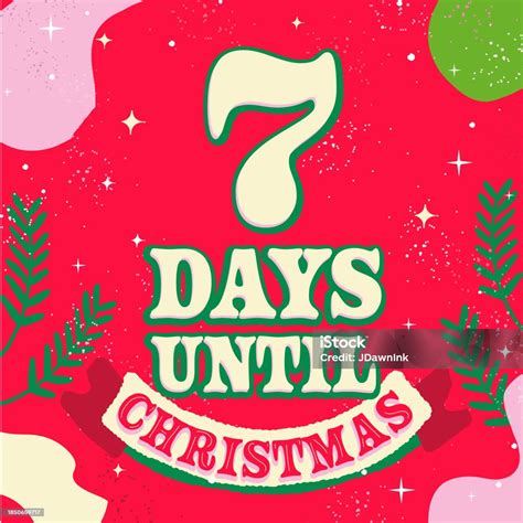 7 Days Until Christmas Countdown Cute Background Design Template Stock ...