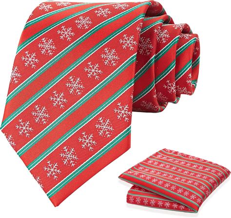 KOOELLE Christmas Neckties For Men - Red Holiday Tie, Christmas ...