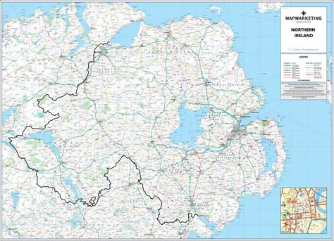 Map Marketing Buy Laminated Wall Map of Northern Ireland at Ubuy India