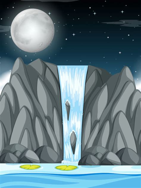 Full moon waterfall scene Images - Free Download on Freepik