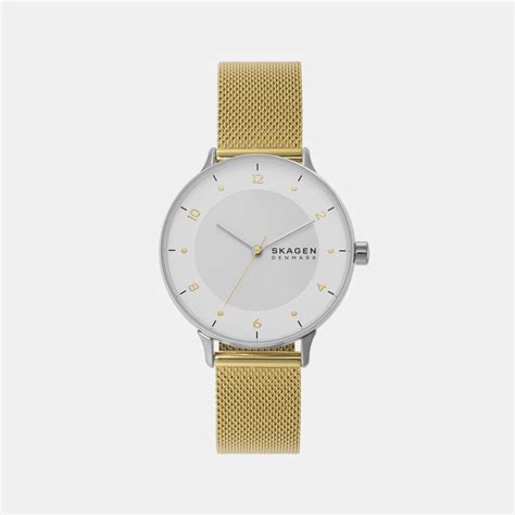 Skagen Riis Women Quartz White Dial Analog Stainless Steel Watch ...
