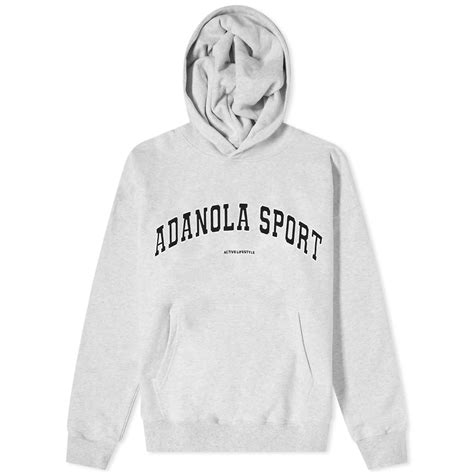 Adanola Oversized AS Logo Hoodie Light Grey Melange | END. (AR)