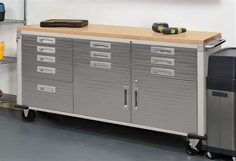 Buy 11 Drawer Tool Storage Chest Cabinet Wood Top Workbench Mobile ...