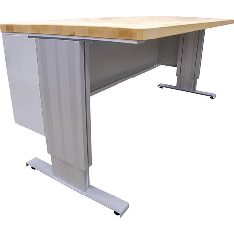 Electrically height adjustable workbench – ANKE: worktop depth 800 mm ...