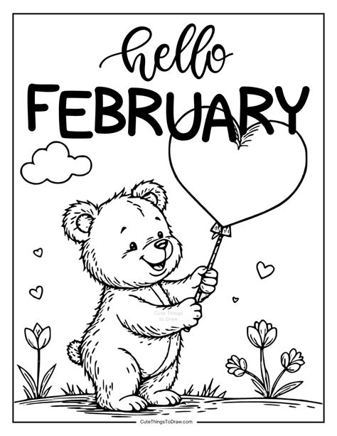 Cute February Coloring Pages (Free PDF Printables) - Cute Things to Draw