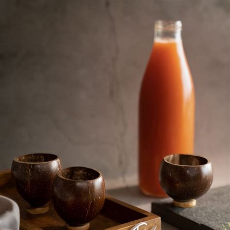 Thenga Coconut Shell Cups | Perfect for Tea/Coffee - 200 ML (Set of 4)